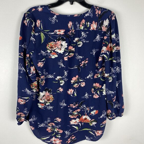 ⭐️ Stitch Fix Small Boutique Blouse Long Sleeve Navy Boho Floral Top NEW - Picture 6 of 6